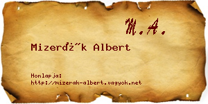 Mizerák Albert névjegykártya