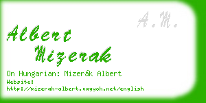 albert mizerak business card