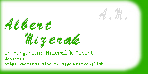 albert mizerak business card